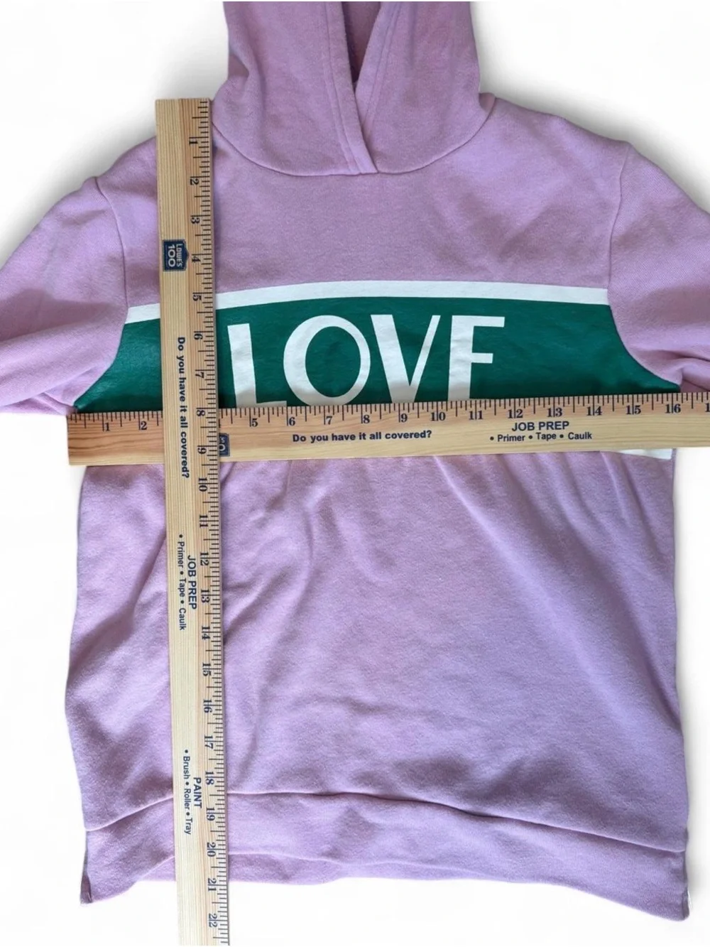 Old Navy Lavender and Green 'LOVE' Pullover Hoodie